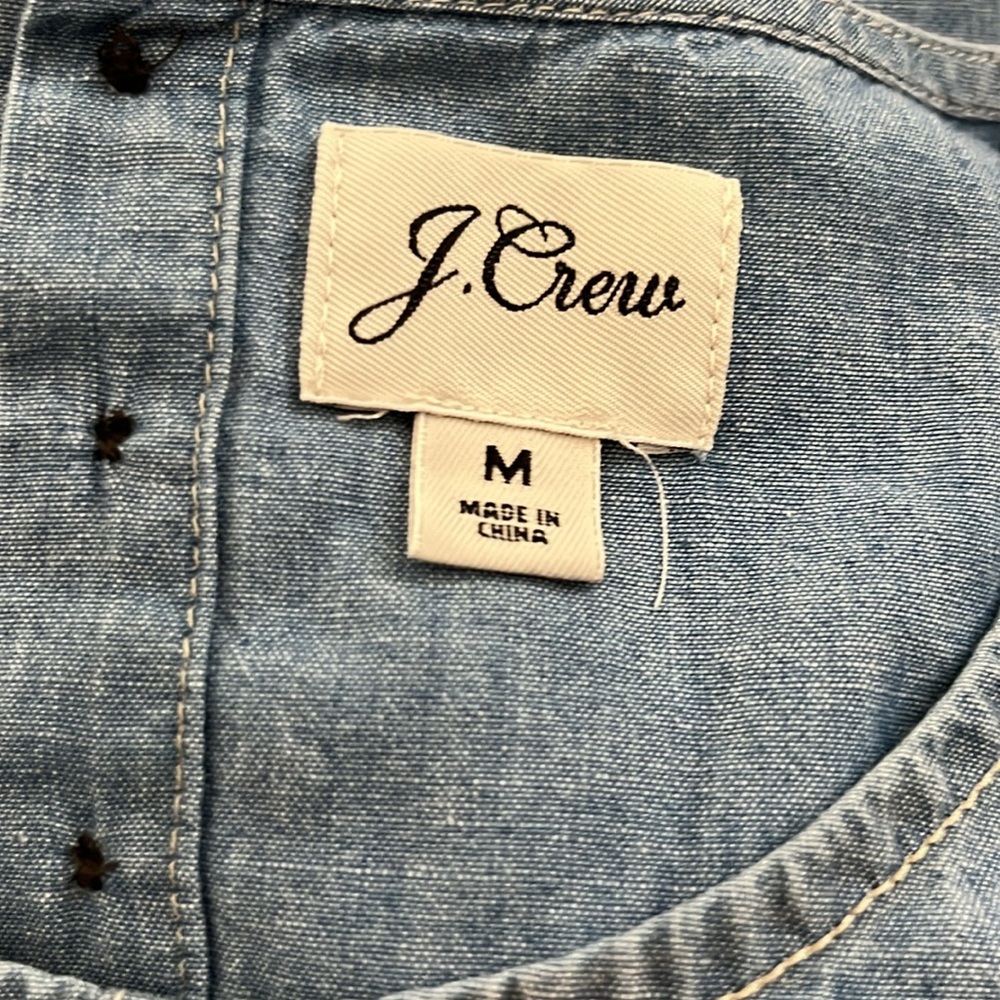 Jcrew Chambray Button Back Dress Size Medium - image 5